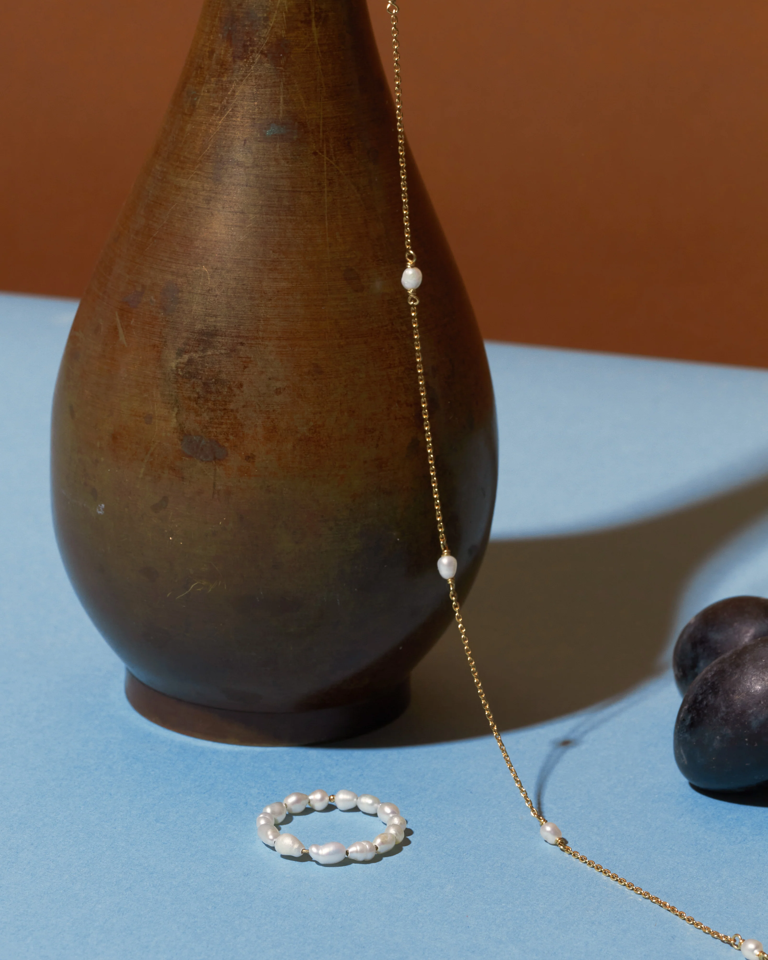 Organic Pearl Station Necklace - Image 4