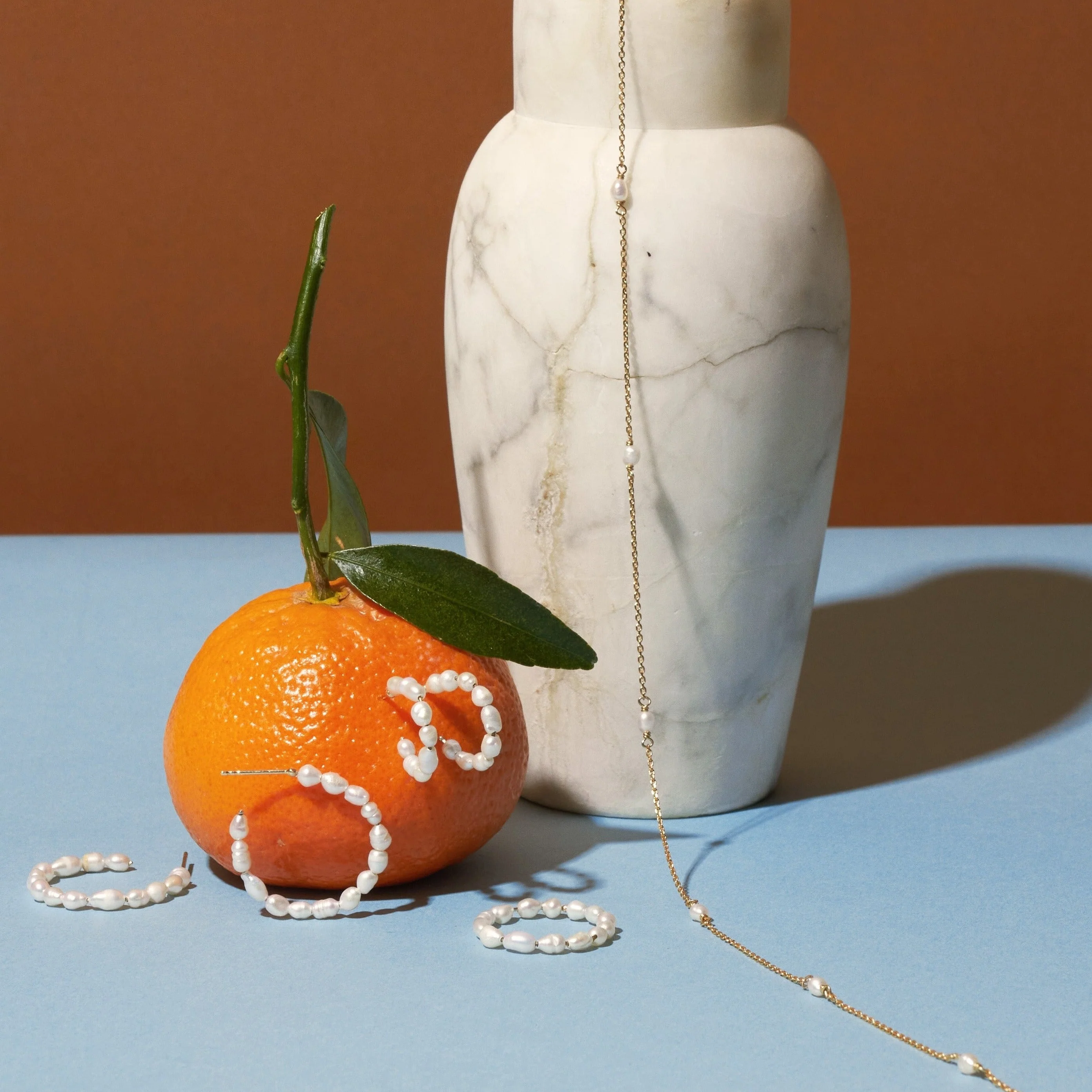 Organic Pearl Station Necklace - Image 5