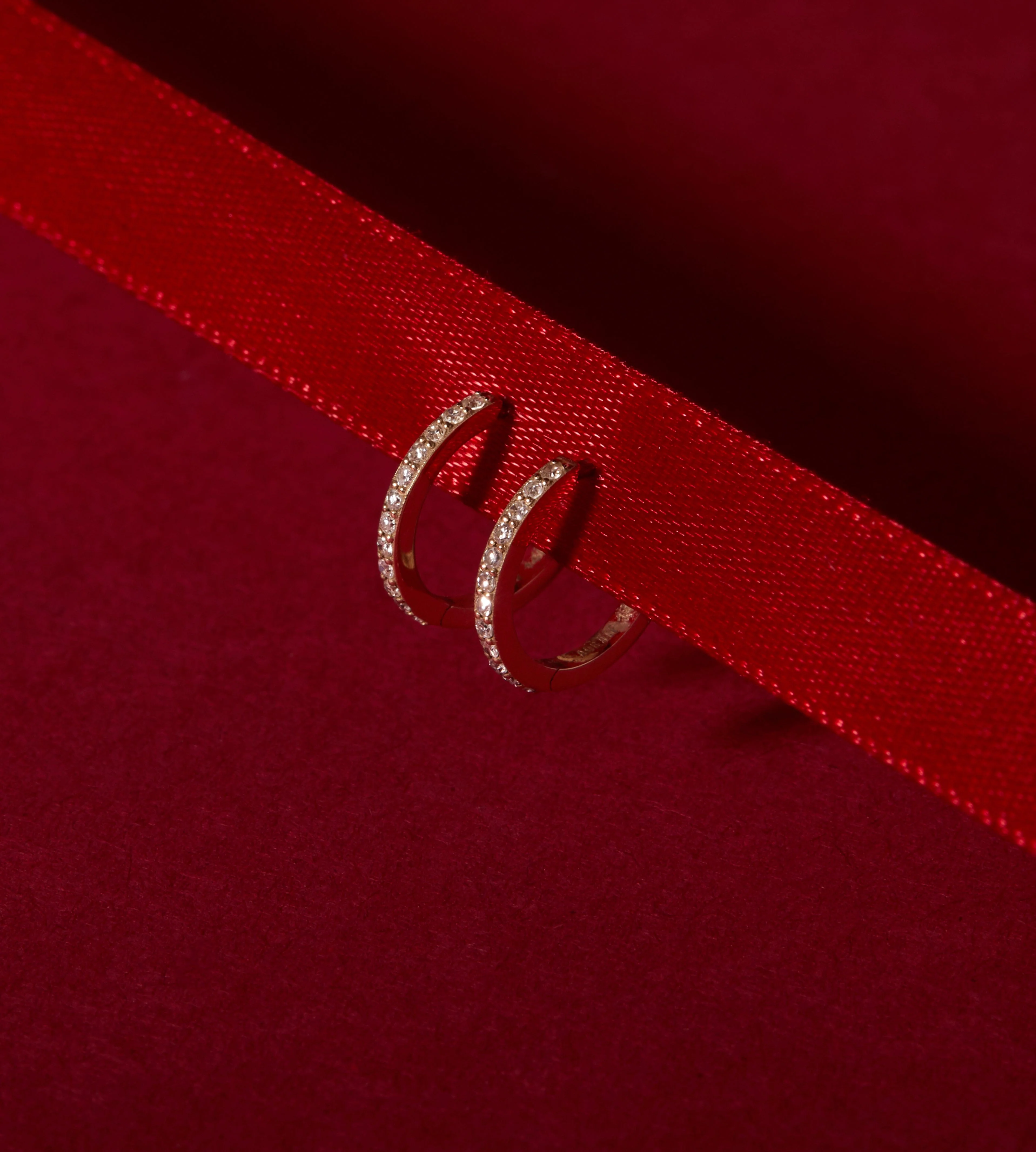 Thin Forever Diamond Hinged Huggie Earrings (15mm) - Image 8