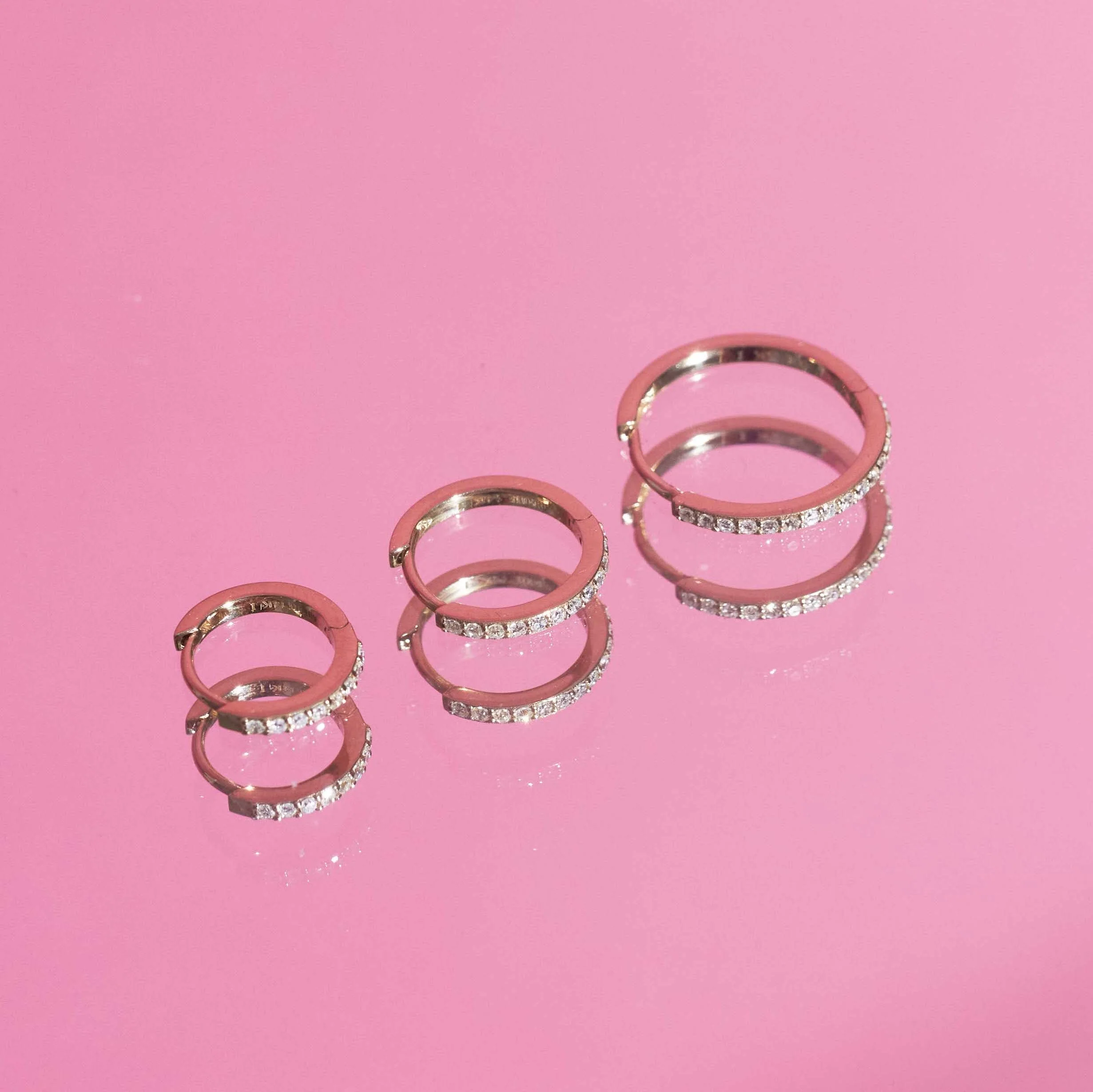 Thin Forever Diamond Hinged Huggie Earrings (12mm) - Image 7