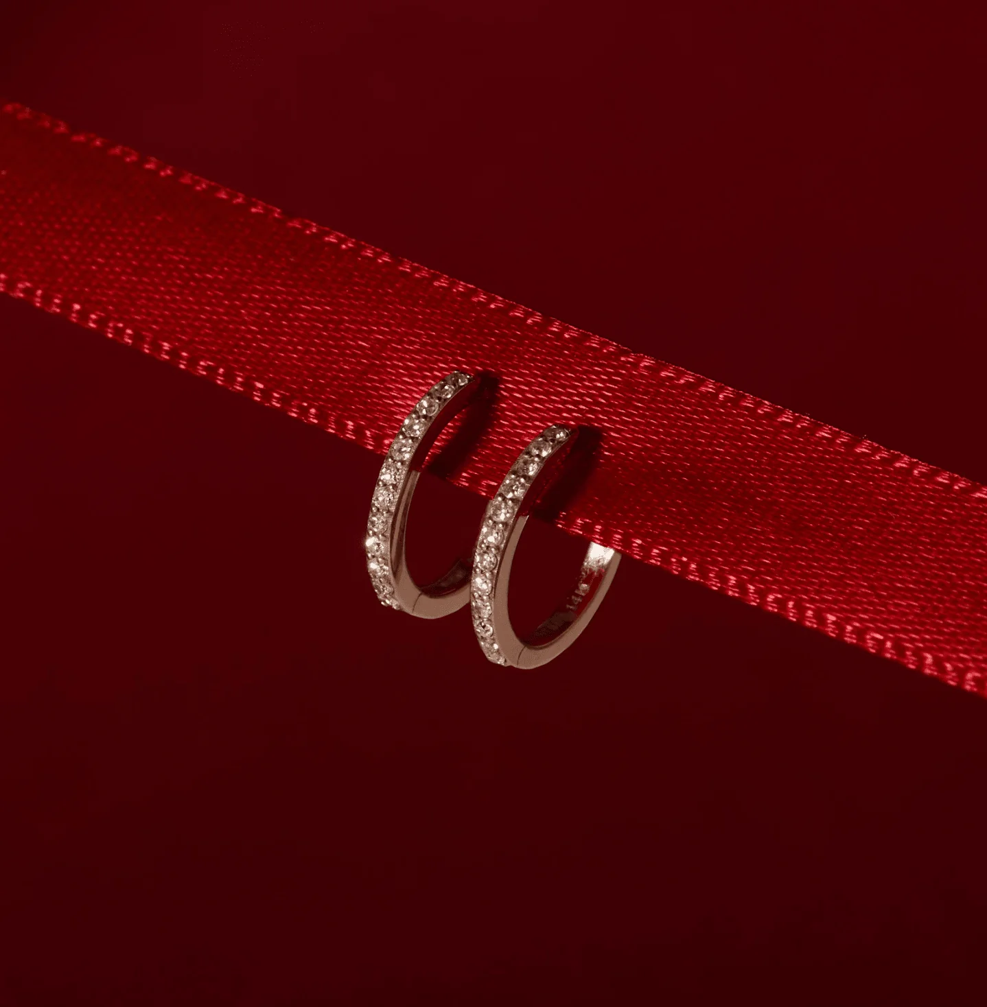 Thin Forever Diamond Hinged Huggie Earrings (12mm) - Image 8