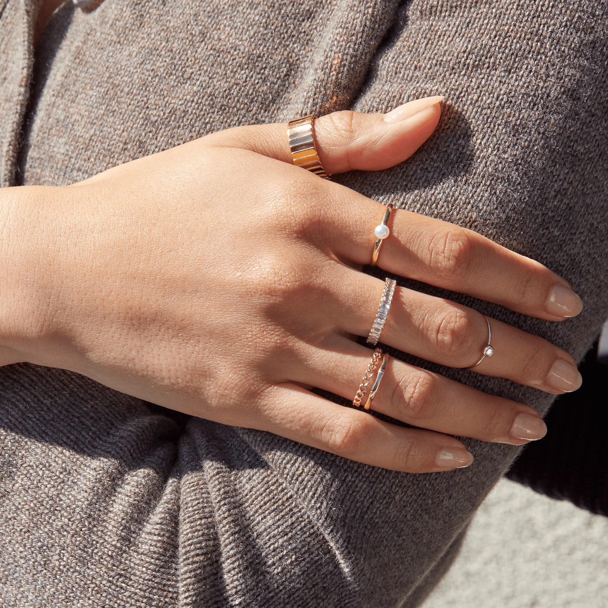 Lab Grown White Sapphire Baguette Eternity Ring - Image 15