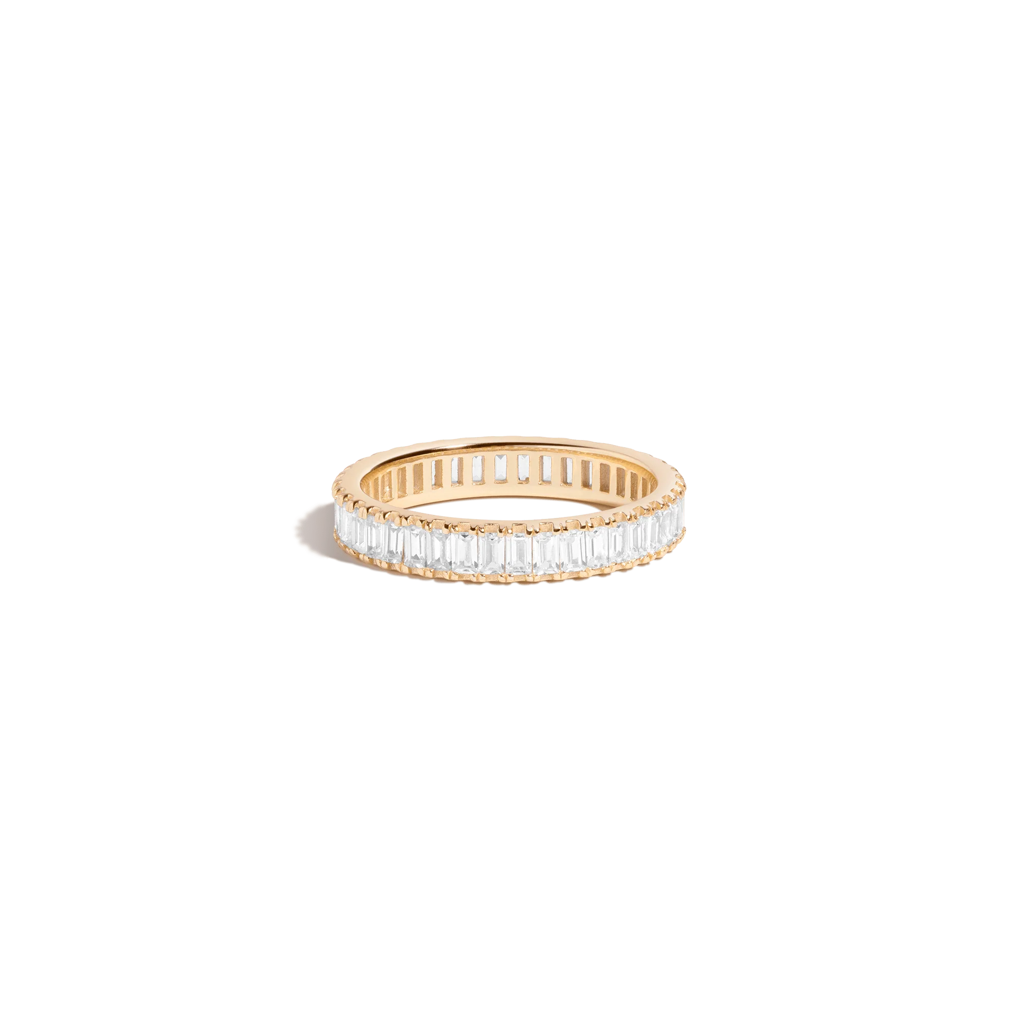 Lab Grown White Sapphire Baguette Eternity Ring - Image 4