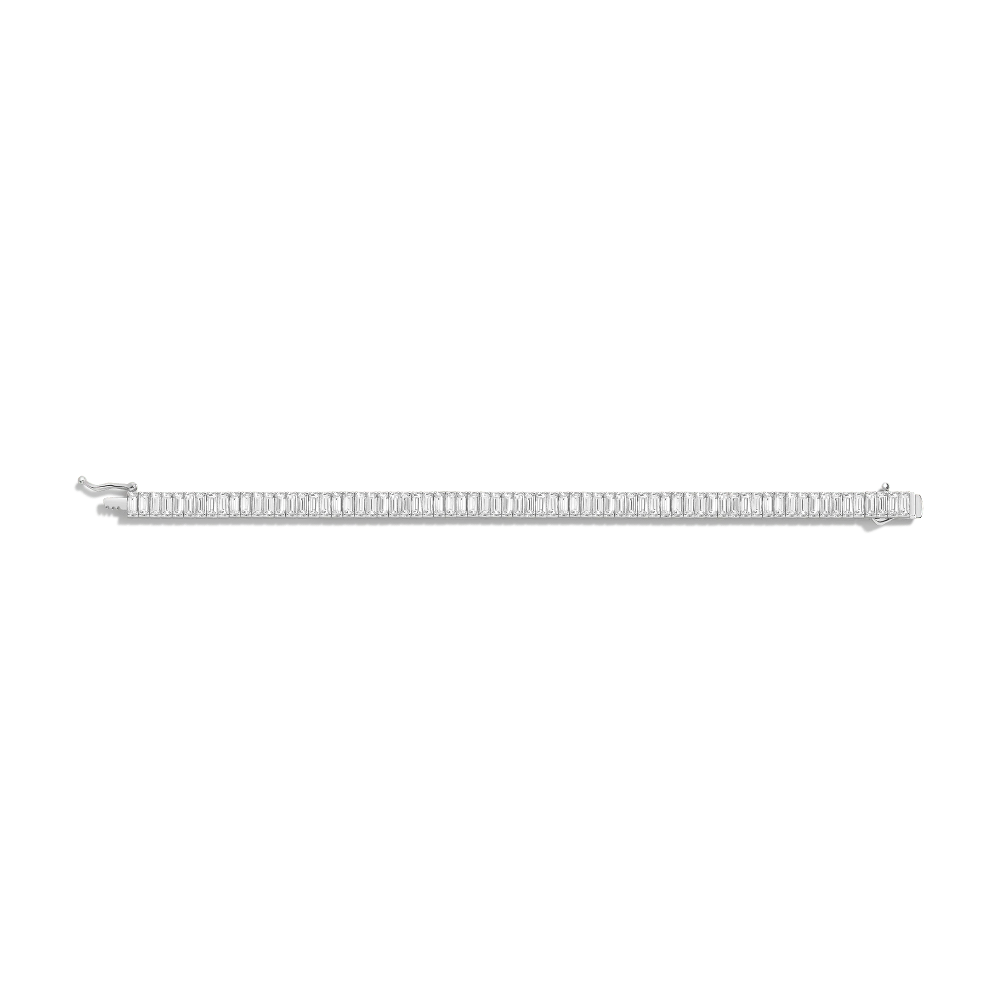 Lab Grown White Sapphire Baguette Tennis Bracelet - Image 10