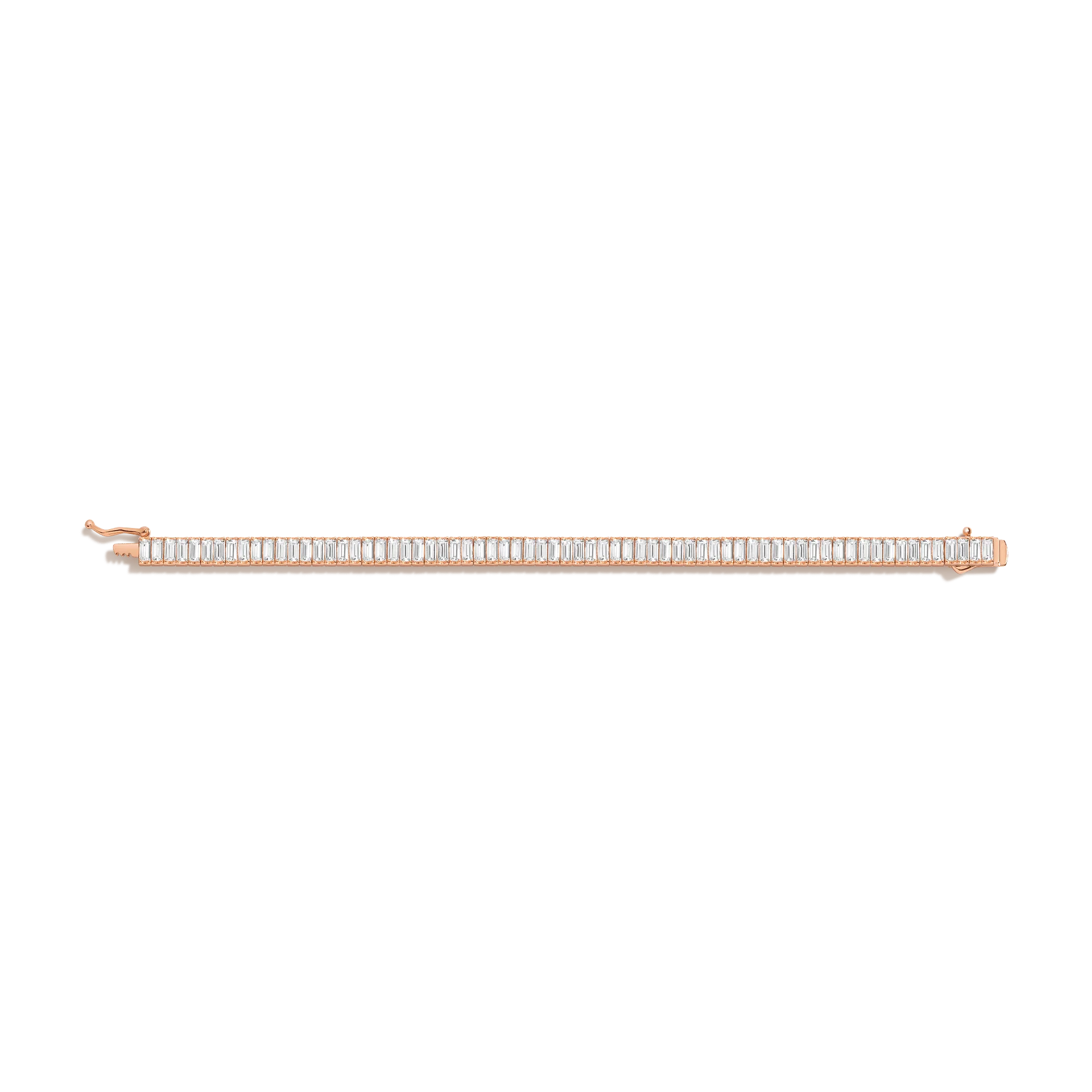 Lab Grown White Sapphire Baguette Tennis Bracelet - 12ct - Image 5