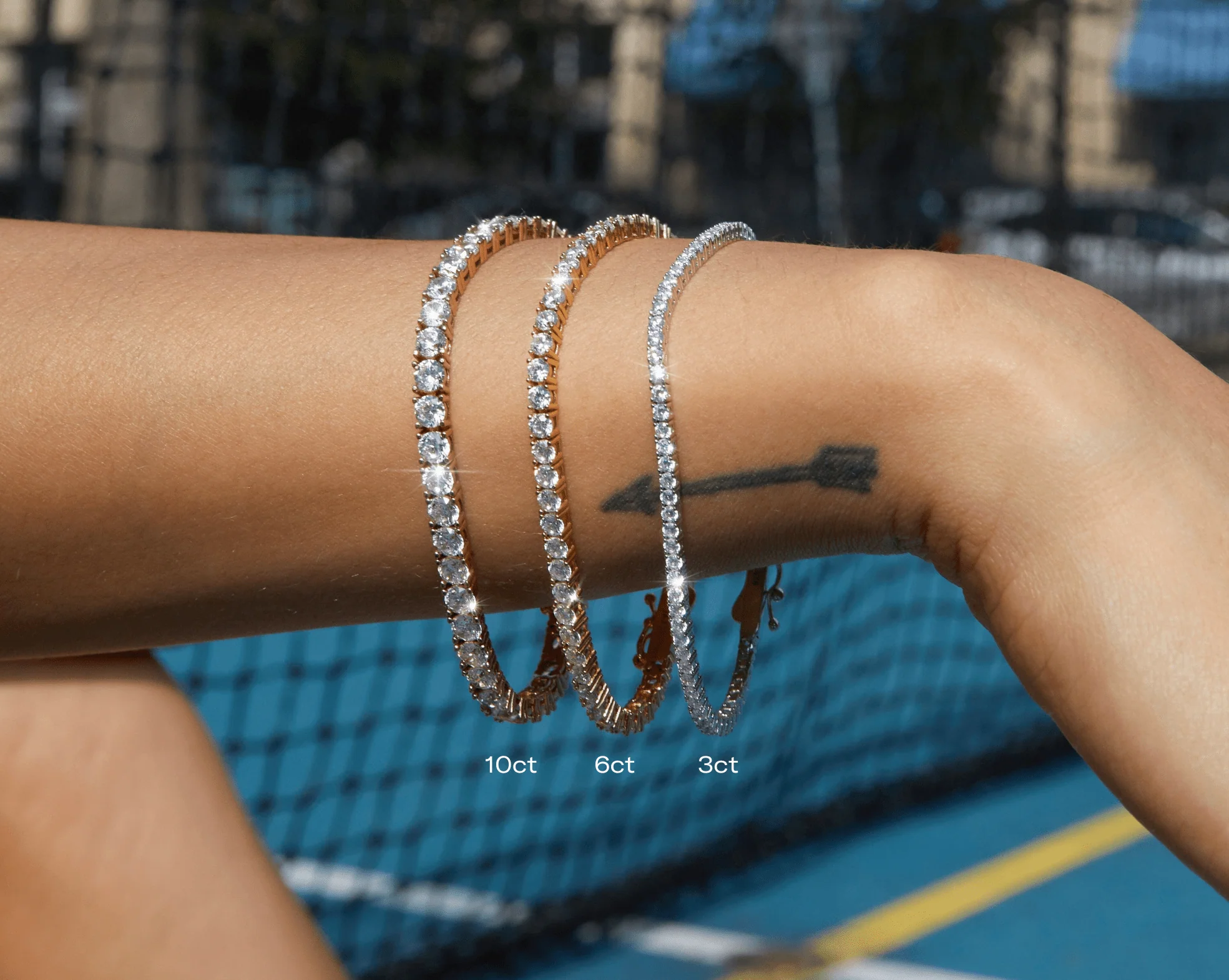 Lab Grown White Sapphire Tennis Bracelet - 10ct - Image 9