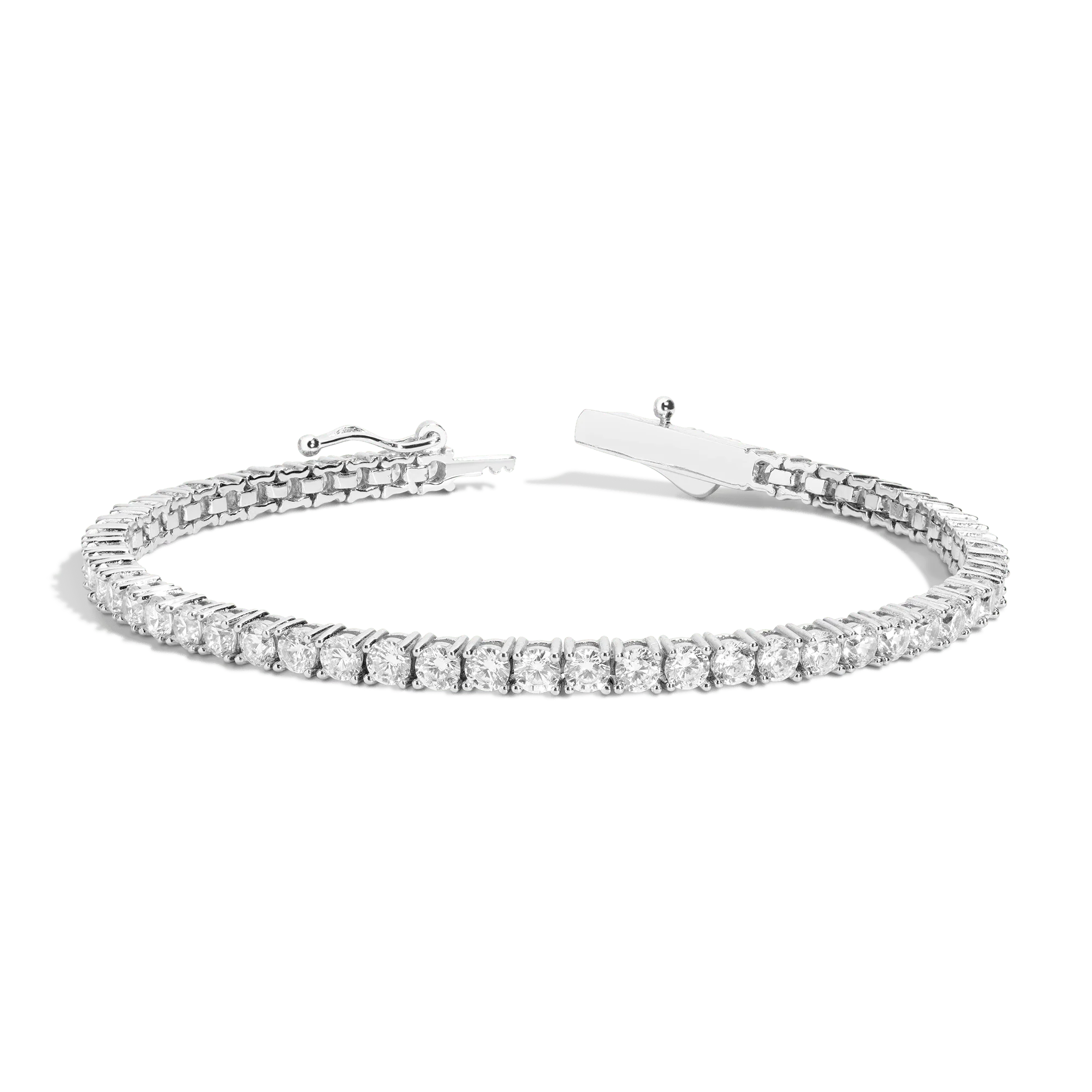 Lab Grown White Sapphire Tennis Bracelet - Image 7